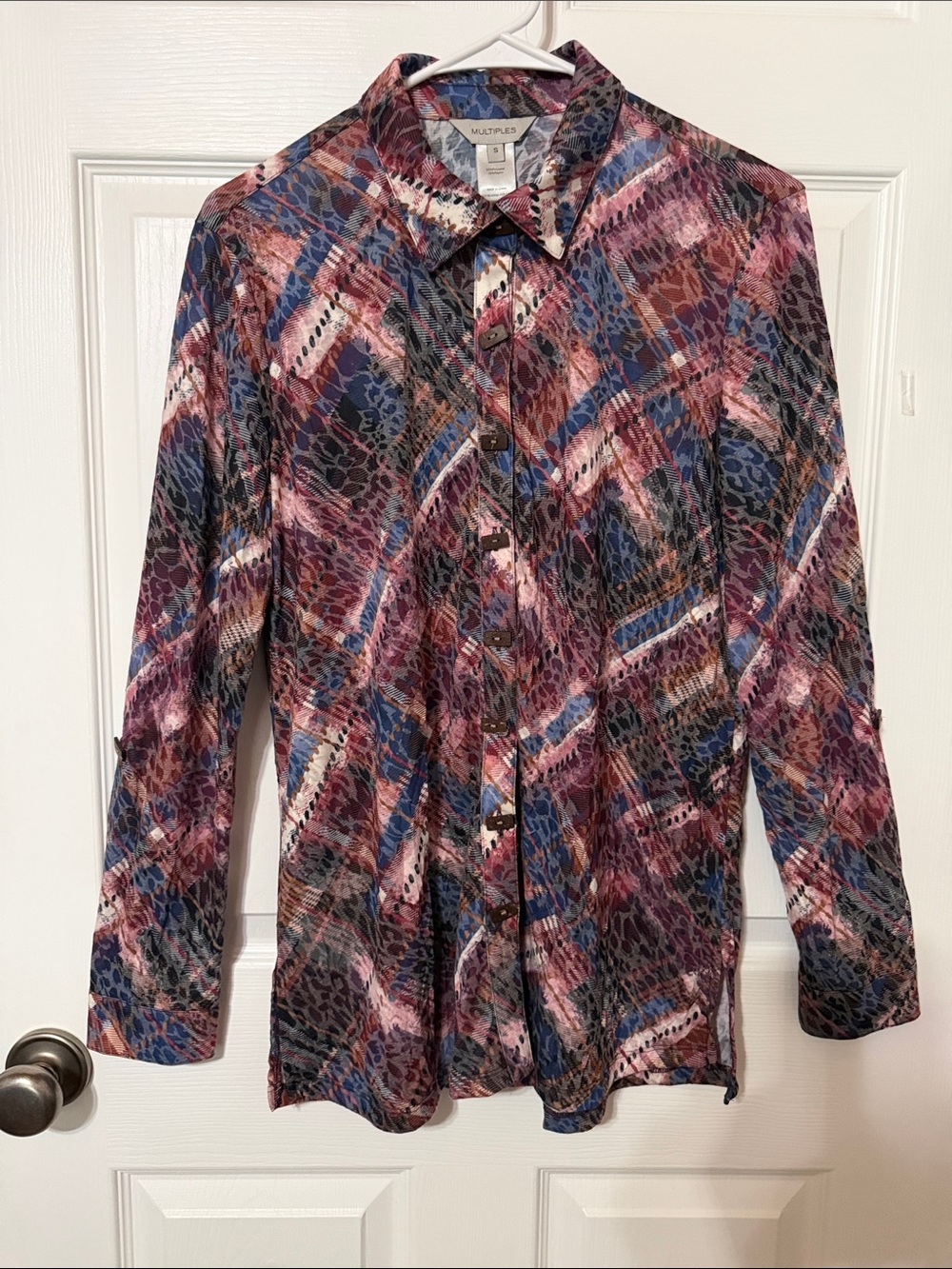 Multiples Multicolor Abstract Print Button-Down Shirt